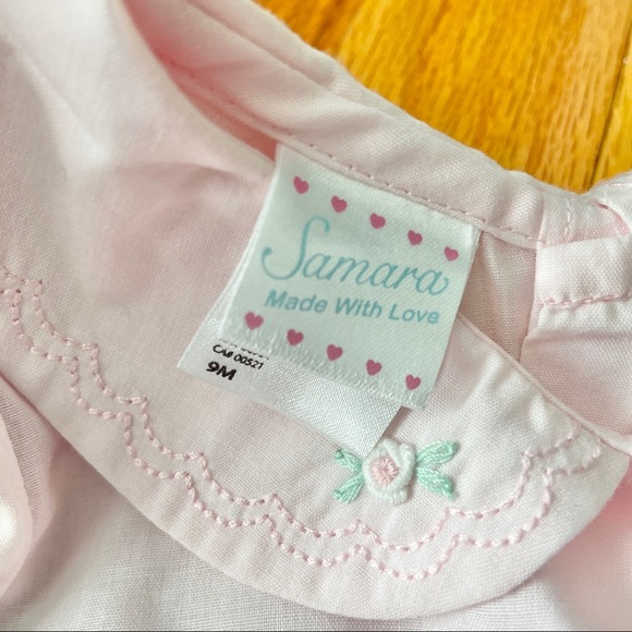 🔴SOLD Samara Girls One-Piece Bubble Romper Smocked Roses - Picture 6 of 6